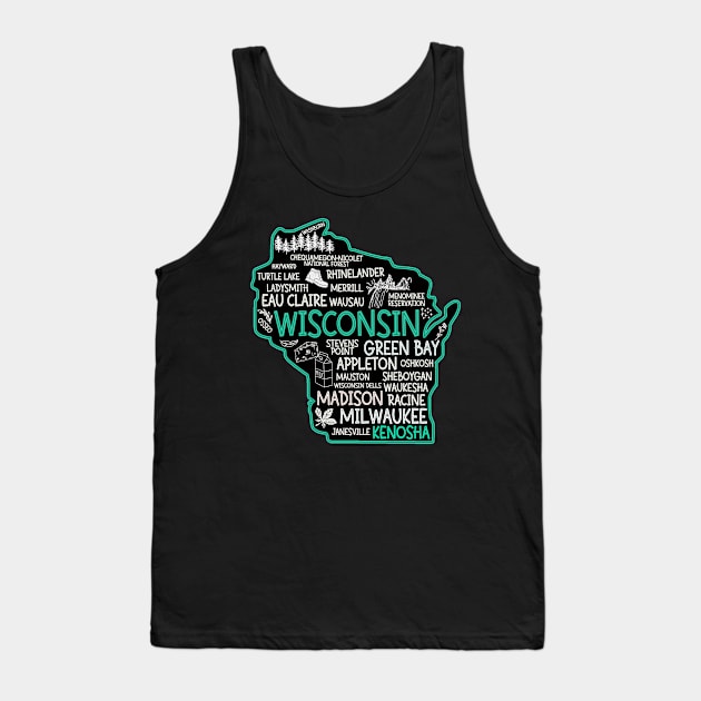 Kenosha Wisconsin cute Osseo, Racine, Appleton, Waukesha, Eau Claire, Oshkosh, Janesville Tank Top by BoogieCreates